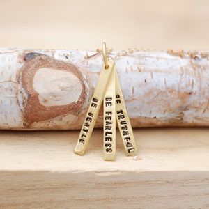 NWT / Chocolate & Steel Gold “Quote” Necklace